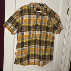 Prana Plaid Short‎ Sleeve Shirt Mens XL Button Up Casual Outdoor